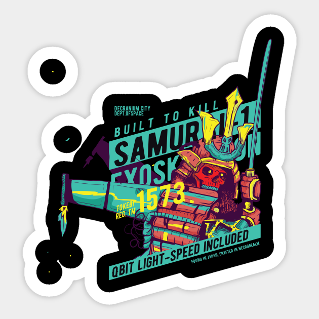 Samurai astronaut warrior skull samurai sticker teepublic Samurai astronaut warrior skull samurai sticker teepublic